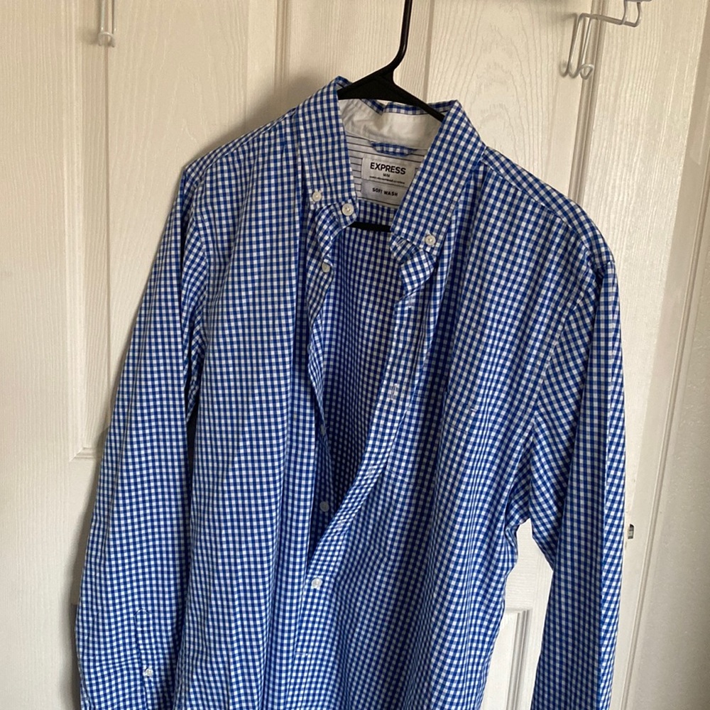 Plaid express long sleeve button up